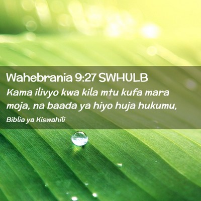 Picture 02 - Wahebrania 9:27 SWHULB - Kama ilivyo kwa kila mtu kufa mara moja, na baada - Bible Verse Picture