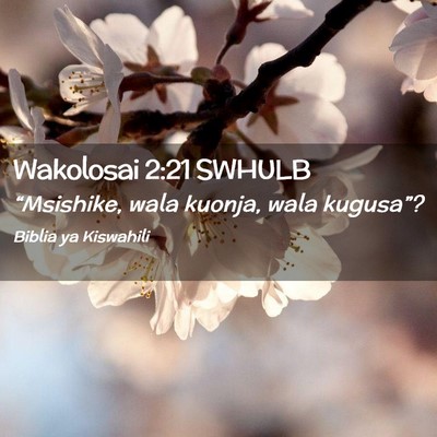 Picture 02 - Wakolosai 2:21 SWHULB - “Msishike, wala kuonja, wala - Bible Verse Picture