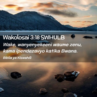 Picture 02 - Wakolosai 3:18 SWHULB - Wake, wanyenyekeeni waume zenu, kama ipendezavyo - Bible Verse Picture