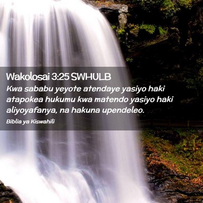 Picture 02 - Wakolosai 3:25 SWHULB - Kwa sababu yeyote atendaye yasiyo haki atapokea - Bible Verse Picture