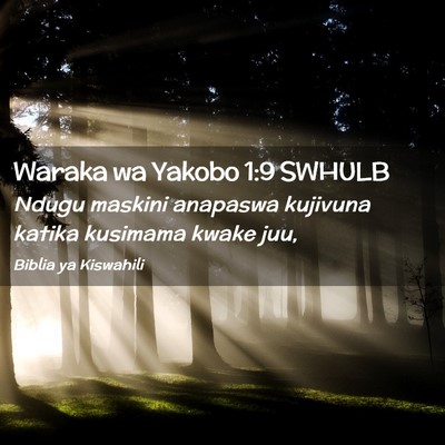 Picture 02 - Waraka wa Yakobo 1:9 SWHULB - Ndugu maskini anapaswa kujivuna katika kusimama - Bible Verse Picture