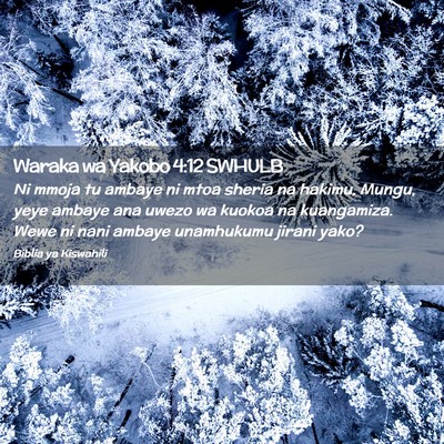 Picture 02 - Waraka wa Yakobo 4:12 SWHULB - Ni mmoja tu ambaye ni mtoa sheria na hakimu, - Bible Verse Picture