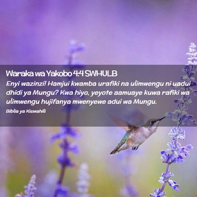 Picture 02 - Waraka wa Yakobo 4:4 SWHULB - Enyi wazinzi! Hamjui kwamba urafiki na ulimwengu - Bible Verse Picture