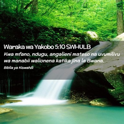 Picture 02 - Waraka wa Yakobo 5:10 SWHULB - Kwa mfano, ndugu, angalieni mateso na uvumilivu - Bible Verse Picture