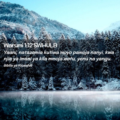 Picture 02 - Warumi 1:12 SWHULB - Yaani, natazamia kutiwa moyo pamoja nanyi, kwa - Bible Verse Picture