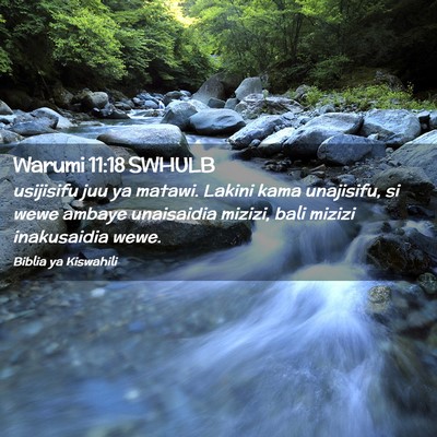 Picture 02 - Warumi 11:18 SWHULB - usijisifu juu ya matawi. Lakini kama unajisifu, - Bible Verse Picture