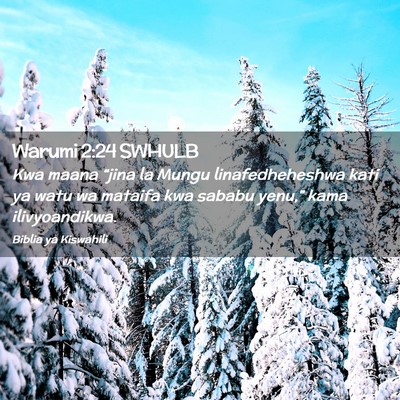 Picture 02 - Warumi 2:24 SWHULB - Kwa maana “jina la Mungu linafedheheshwa kati - Bible Verse Picture