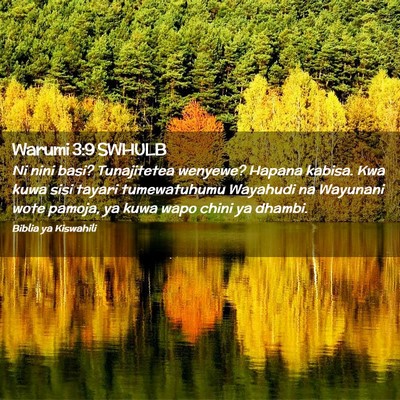 Picture 02 - Warumi 3:9 SWHULB - Ni nini basi? Tunajitetea wenyewe? Hapana kabisa. - Bible Verse Picture