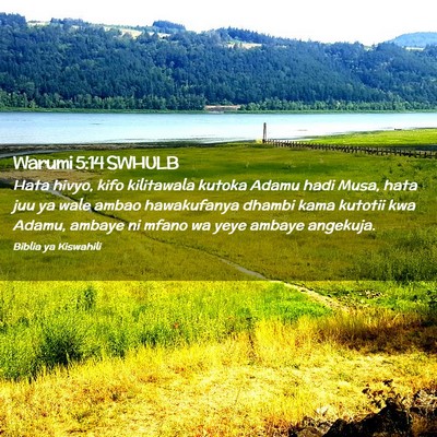 Picture 02 - Warumi 5:14 SWHULB - Hata hivyo, kifo kilitawala kutoka Adamu hadi - Bible Verse Picture