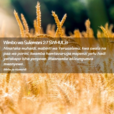 Picture 02 - Wimbo wa Sulemani 2:7 SWHULB - Ninataka muhaidi, mabinti wa Yerusalemu, kwa - Bible Verse Picture