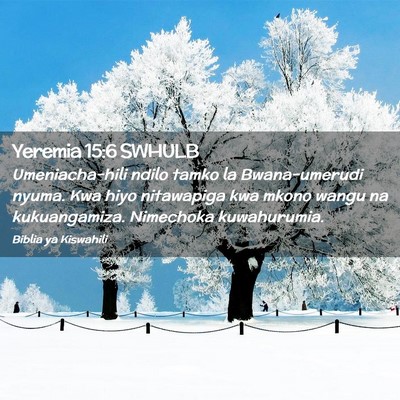 Picture 02 - Yeremia 15:6 SWHULB - Umeniacha-hili ndilo tamko la Bwana-umerudi - Bible Verse Picture