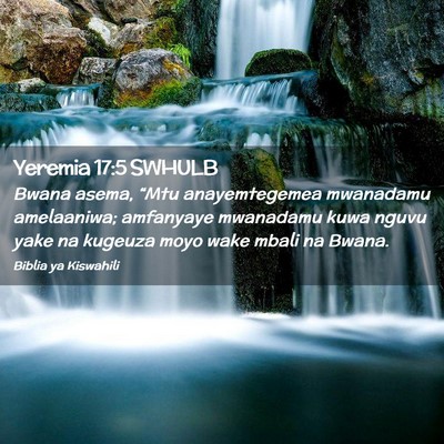 Picture 02 - Yeremia 17:5 SWHULB - Bwana asema, “Mtu anayemtegemea mwanadamu - Bible Verse Picture