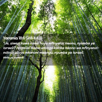Picture 02 - Yeremia 18:6 SWHULB - “Je, siwezi kuwa kama huyu mfinyanzi kwenu, - Bible Verse Picture