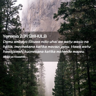 Picture 02 - Yeremia 2:34 SWHULB - Damu ambayo ilikuwa ndio uhai wa watu wasio na - Bible Verse Picture