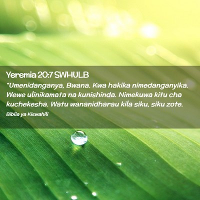 Picture 02 - Yeremia 20:7 SWHULB - “Umenidanganya, Bwana. Kwa hakika - Bible Verse Picture