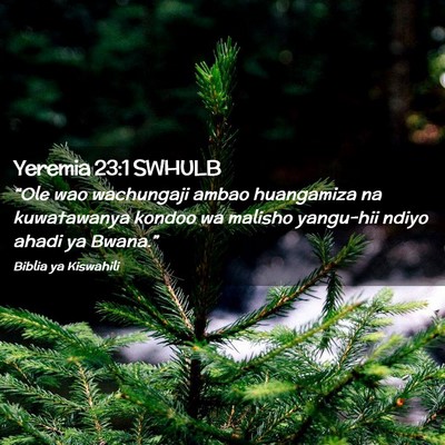 Picture 02 - Yeremia 23:1 SWHULB - “Ole wao wachungaji ambao huangamiza na - Bible Verse Picture