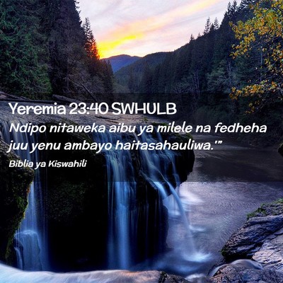 Picture 02 - Yeremia 23:40 SWHULB - Ndipo nitaweka aibu ya milele na fedheha juu yenu - Bible Verse Picture