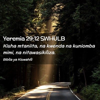 Picture 02 - Yeremia 29:12 SWHULB - Kisha mtaniita, na kwenda na kuniomba mimi, na - Bible Verse Picture