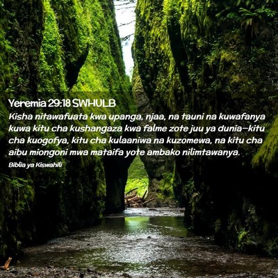 Picture 02 - Yeremia 29:18 SWHULB - Kisha nitawafuata kwa upanga, njaa, na tauni na - Bible Verse Picture
