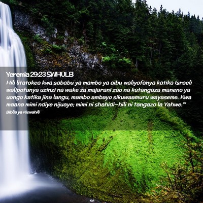 Picture 02 - Yeremia 29:23 SWHULB - Hili litatokea kwa sababu ya mambo ya aibu - Bible Verse Picture