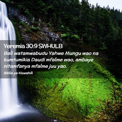 Picture 02 - Yeremia 30:9 SWHULB - Bali watamwabudu Yahwe Mungu wao na kumtumikia - Bible Verse Picture