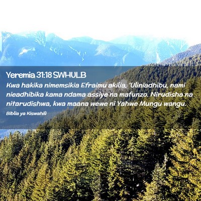 Picture 02 - Yeremia 31:18 SWHULB - Kwa hakika nimemsikia Efraimu akilia, - Bible Verse Picture
