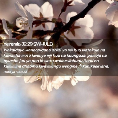 Picture 02 - Yeremia 32:29 SWHULB - Wakaldayo wanaopigana dhidi ya mji huu watakuja - Bible Verse Picture