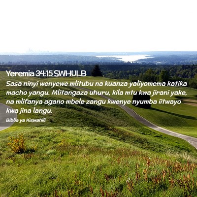 Picture 02 - Yeremia 34:15 SWHULB - Sasa ninyi wenyewe mlitubu na kuanza yaliyomema - Bible Verse Picture
