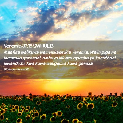 Picture 02 - Yeremia 37:15 SWHULB - Maafisa walikuwa wamemkasirikia Yeremia. - Bible Verse Picture