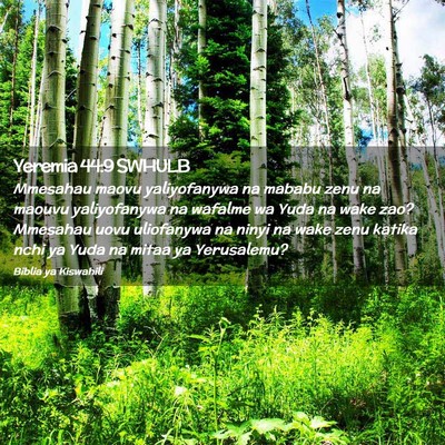Picture 02 - Yeremia 44:9 SWHULB - Mmesahau maovu yaliyofanywa na mababu zenu na - Bible Verse Picture