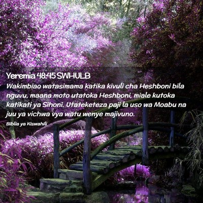 Picture 02 - Yeremia 48:45 SWHULB - Wakimbiao watasimama katika kivuli cha Heshboni - Bible Verse Picture