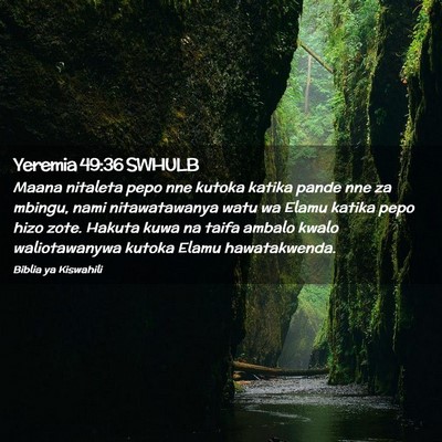 Picture 02 - Yeremia 49:36 SWHULB - Maana nitaleta pepo nne kutoka katika pande nne - Bible Verse Picture