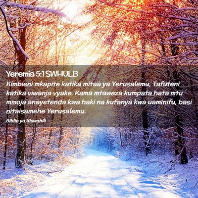 Picture 02 - Yeremia 5:1 SWHULB - Kimbieni mkapite katika mitaa ya Yerusalemu, - Bible Verse Picture