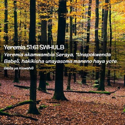 Picture 02 - Yeremia 51:61 SWHULB - Yeremia akamwambia Seraya, “Unapokwenda Babeli, - Bible Verse Picture