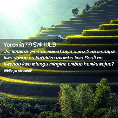 Picture 02 - Yeremia 7:9 SWHULB - Je, mnaiba. mnaua, manafanya uzinzi? na mnaapa - Bible Verse Picture