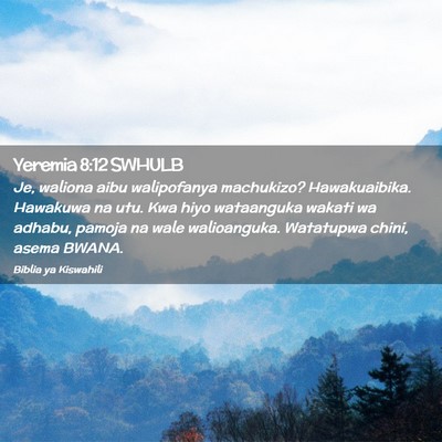 Picture 02 - Yeremia 8:12 SWHULB - Je, waliona aibu walipofanya machukizo? - Bible Verse Picture