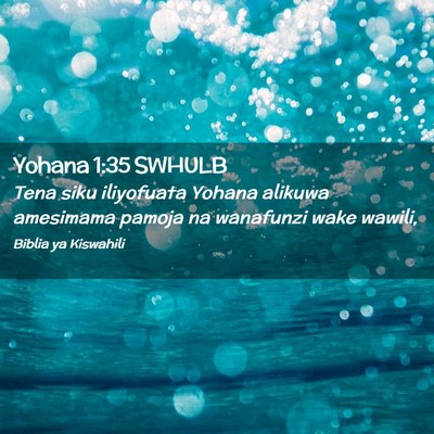 Picture 02 - Yohana 1:35 SWHULB - Tena siku iliyofuata Yohana alikuwa amesimama - Bible Verse Picture