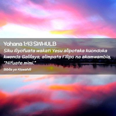 Picture 02 - Yohana 1:43 SWHULB - Siku iliyofuata wakati Yesu alipotaka kuondoka - Bible Verse Picture