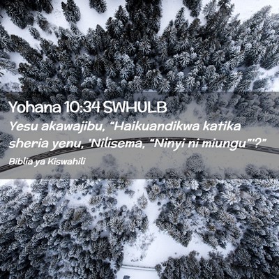 Picture 02 - Yohana 10:34 SWHULB - Yesu akawajibu, “Haikuandikwa katika sheria - Bible Verse Picture