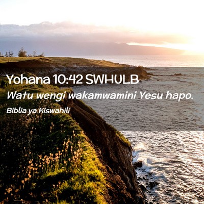 Picture 02 - Yohana 10:42 SWHULB - Watu wengi wakamwamini Yesu - Bible Verse Picture