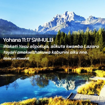 Picture 02 - Yohana 11:17 SWHULB - Wakati Yesu alipokuja, alikuta kwamba Lazaro - Bible Verse Picture