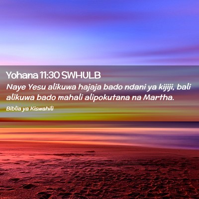 Picture 02 - Yohana 11:30 SWHULB - Naye Yesu alikuwa hajaja bado ndani ya kijiji, - Bible Verse Picture