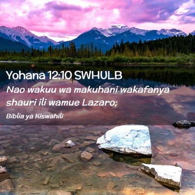 Picture 02 - Yohana 12:10 SWHULB - Nao wakuu wa makuhani wakafanya shauri ili wamue - Bible Verse Picture