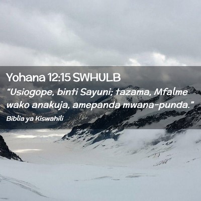 Picture 02 - Yohana 12:15 SWHULB - “Usiogope, binti Sayuni; tazama, Mfalme wako - Bible Verse Picture