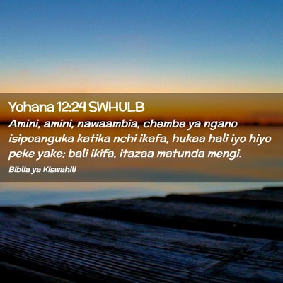 Picture 02 - Yohana 12:24 SWHULB - Amini, amini, nawaambia, chembe ya ngano - Bible Verse Picture