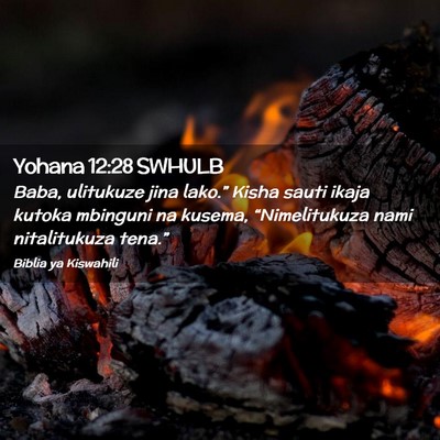 Picture 02 - Yohana 12:28 SWHULB - Baba, ulitukuze jina lako.” Kisha sauti ikaja - Bible Verse Picture