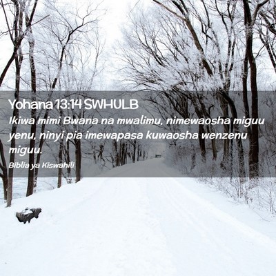 Picture 02 - Yohana 13:14 SWHULB - Ikiwa mimi Bwana na mwalimu, nimewaosha miguu - Bible Verse Picture