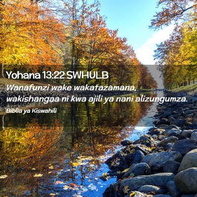 Picture 02 - Yohana 13:22 SWHULB - Wanafunzi wake wakatazamana, wakishangaa ni kwa - Bible Verse Picture