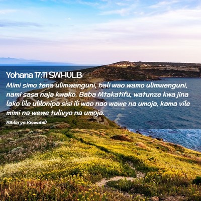 Picture 02 - Yohana 17:11 SWHULB - Mimi simo tena ulimwenguni, bali wao wamo - Bible Verse Picture