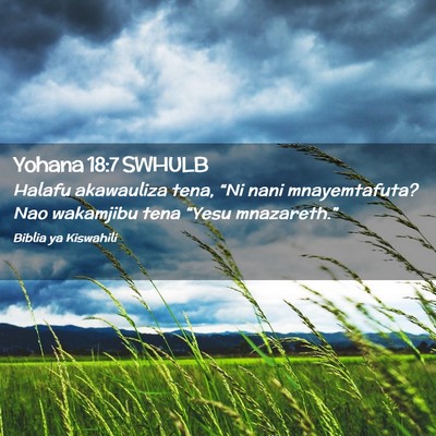 Picture 02 - Yohana 18:7 SWHULB - Halafu akawauliza tena, “Ni nani mnayemtafuta? - Bible Verse Picture